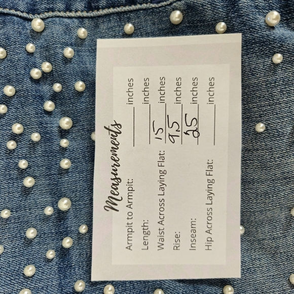 7 for All Mankind pearl embellished size 6 denim jeans tapered leg zip fly 027 - Picture 6 of 11